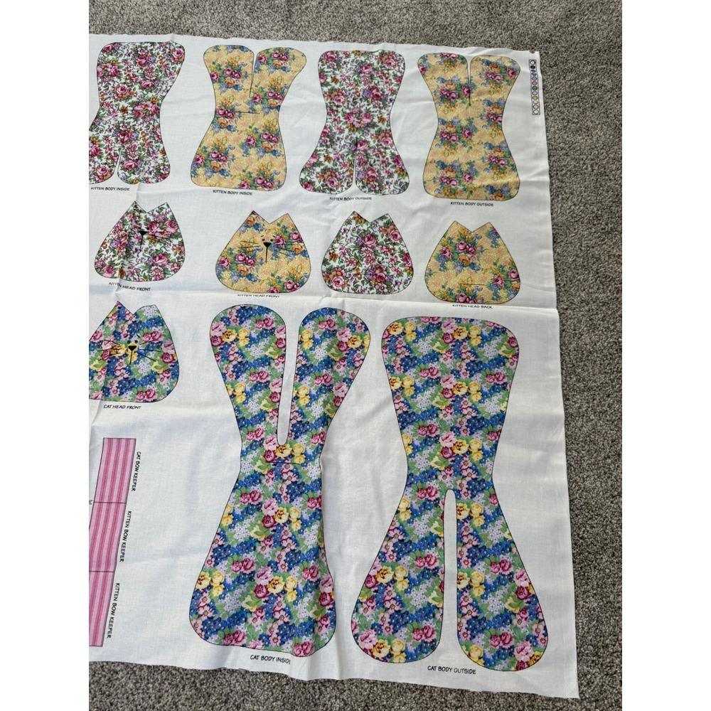 Vintage Daisy Kingdom Parlor Cats Fabric Panel 3823 Springs Industries Floral - Picture 7 of 7